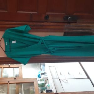 Green cotton wrap dress GAP size 12